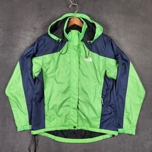 The‎ North Face Hydrenaline Jacket Womens Medium Green Blue Hooded Windbreaker